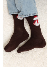 Чоловічі новорічні шкарпетки SH-4088 Коричневий