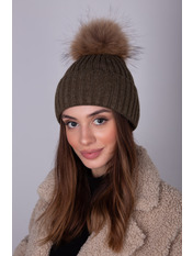 Вовняна шапка SHP-8382 Хакі Зелений