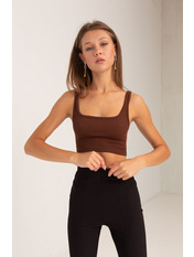 Топ в рубчик FUT-101 Шоколадний Коричневий XS/S