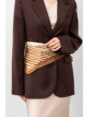 Хустка атласна APL-375 Коричневий Бежевий + коричневий