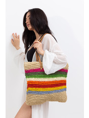 Плетена сумка SYM-2203 Різнобарвний Різнокольоровий