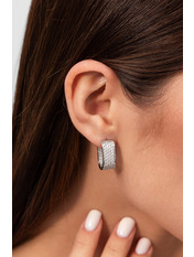 Сережки кільця SER-12899 Сріблястий