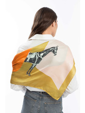 Хустка атласна APL-254388 Сірий+бежевий Сірий