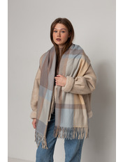 Шарф SH-150122 Бежевий Бежево-блакитний