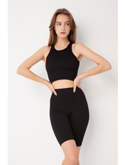 Трикотажний костюм в рубчик KT-240008 S Чорний Чорний 6