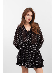 Сукня вільний PLA-157 XS/S Чорний в горохи Чорний Чорний в горохи XS/S