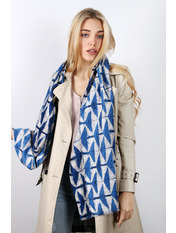 Шарф PV-1908 Синій+чорний Синій Чорний