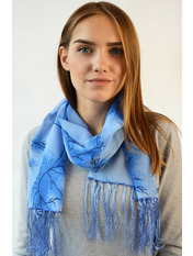 Шарф 763(8-5) Синій+чорний Синій Чорний