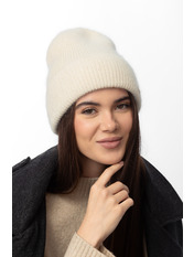 Ангорова шапка SHP-F-49009 Бежевий Пастель