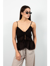 Топ з шифону FUT-1108 XS Коричневий Коричневий XS