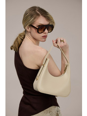 Сумка жіноча з еко-шкіри SYM-24-00 Бізон+золото Бежевий