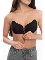 Бюстгальтер-бра метелик на зав'язці BR-1437 A Чорний Бежевий Чорний А