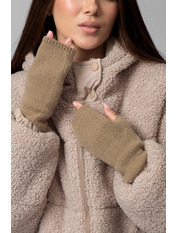 Мітенки M-104 one size Темно бежевий Бежевий Темно бежевий one size