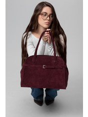 Сумка жіноча з натуральної замші SYM-50030 Бургунді Бордовий