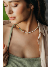 Чокер handmade HMCH-106 Білий Білий+різнокольоровий