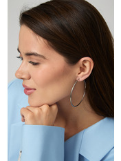 Сережки кільця SER-13406 Сріблястий