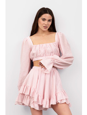Літній костюм зі спідницею KT-171 one size Рожевий Рожевий one size