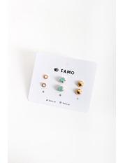 Набір сережок Мауд Різнобарвний яя_Длина 0.7/1/1(см)/ Ширина 0.7/1/1(см) яя_Разноцветный