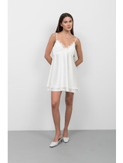 Сукня з сатину напівприталена PLA-110 M/L Молочний Молочний M/L