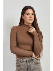 Водолазка з коміром приталена GO-1401 one size Коричневий Кавовий Кавовий one size