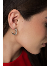 Сережки півкільця SER-13499 Сріблястий