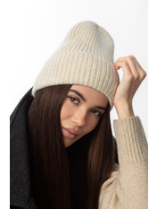Ангорова шапка SHP-45654 Бежевий Пастель