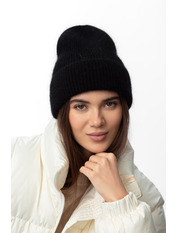 Ангорова шапка SHP-F-49009 Чорний