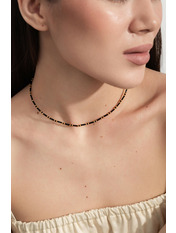 Чокер handmade HM-010 Чорний Чорний+золотистий