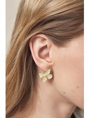 Сережки фігурні SER-307 Білий Білий+золотистий