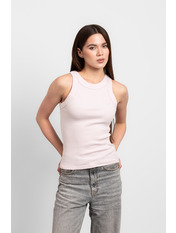 Топ з круглим вирізом в рубчик FUT-1450 L Рожевий Рожевий L