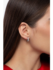 Сережки кільця SER-13650 Сріблястий