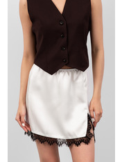 Спідниця з сатину U-136 S Білий Білий S