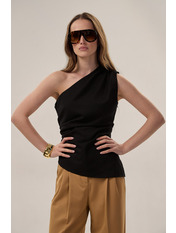 Топ з костюмної тканини приталеного крою FUT-130 M Чорний Чорний M