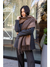 Шарф кашеміровий двохсторонній SH-11021 Коричневий Шоколадний