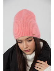 Ангорова шапка SHP-46365 Персиковий Рожевий