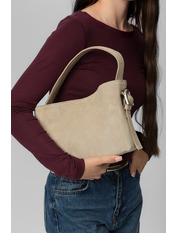 Сумка жіноча з натуральної замші SYM-30294 Бежевий