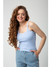 Топ в рубчик FUT-21449 Блакитний one size Блакитний.