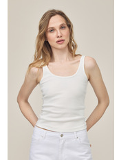 Топ з круглим вирізом трикотажний FUT-231031 Молочний S Молочний S