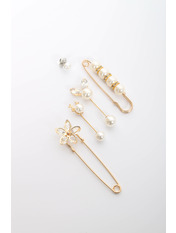 Набір брошок Мелоні Золотистий яя_Длина 8.3/7.6/6.5/5(см) / Ширина 2.5/2.5/1.2/1.5(см)