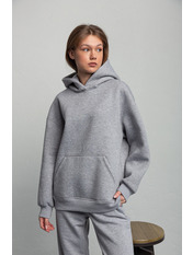 Худі пряме однотонне KOF-H1355 Сірий XS-S