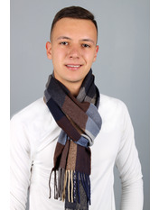 Чоловічий шарф MS-02 Сірий+бордовий Сірий Бордовий