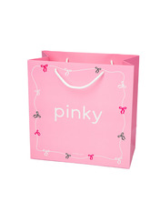 Пакет новорічний рожевий Пінкі великий (30х30х15)