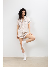 Атласна піжама PGM-105 Молочний XS/S