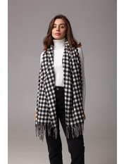 Шарф SH-166753 Чорний Білий Чорно білий