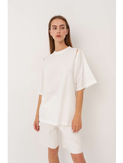 Футболка вільного крою FUT-803 Молочний XS