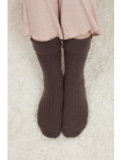 Шкарпетки з шерсті альпаки SH-1077-1 Коричневий