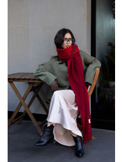 Шарф кашеміровий двохсторонній SH-11021 Червоний