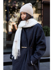 Шарф кашеміровий однотонний SH-105288 Молочний