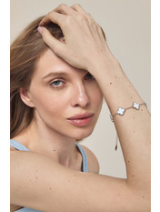 Браслет BRS-43 Сріблястий+білий 1 Сріблястий