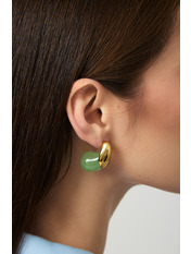 Сережки фігурні SER-13210 Золотистий+зелений Золотистий